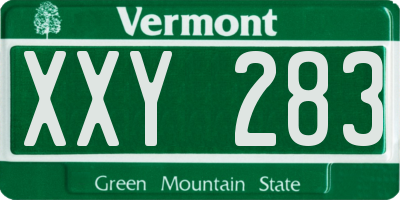 VT license plate XXY283