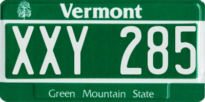 VT license plate XXY285