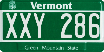 VT license plate XXY286
