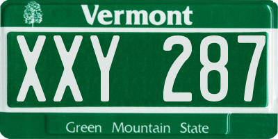 VT license plate XXY287
