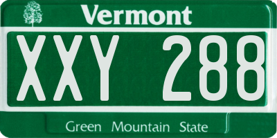 VT license plate XXY288