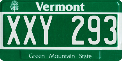 VT license plate XXY293