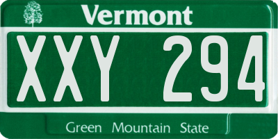 VT license plate XXY294