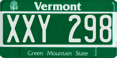 VT license plate XXY298