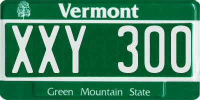 VT license plate XXY300
