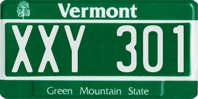 VT license plate XXY301