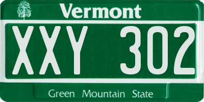 VT license plate XXY302