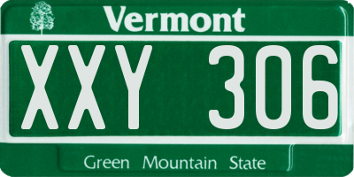 VT license plate XXY306