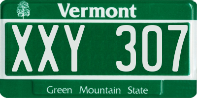 VT license plate XXY307