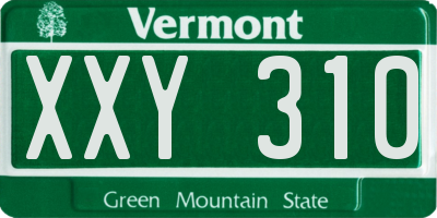 VT license plate XXY310