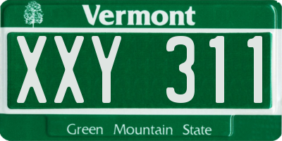 VT license plate XXY311