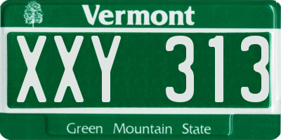 VT license plate XXY313