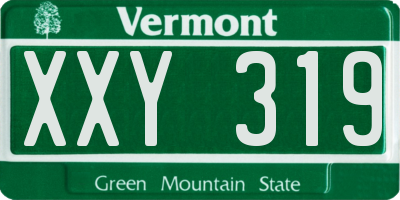 VT license plate XXY319