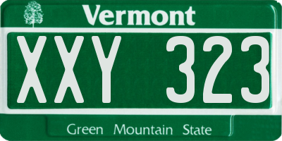 VT license plate XXY323