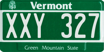 VT license plate XXY327