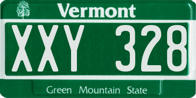 VT license plate XXY328