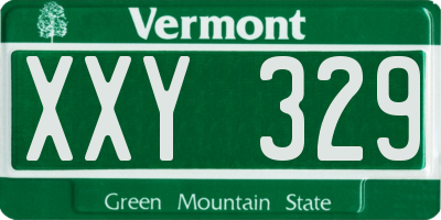 VT license plate XXY329