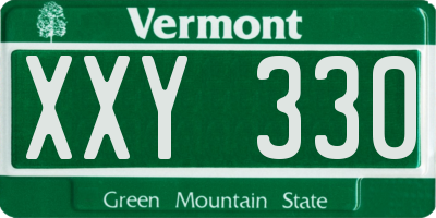 VT license plate XXY330
