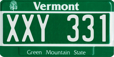 VT license plate XXY331