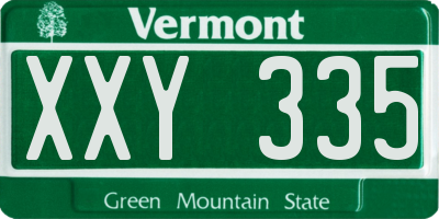 VT license plate XXY335