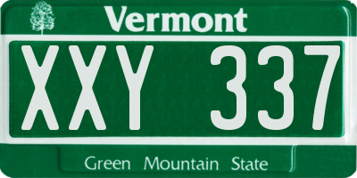 VT license plate XXY337