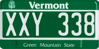 VT license plate XXY338