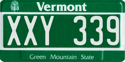 VT license plate XXY339
