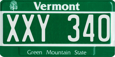VT license plate XXY340