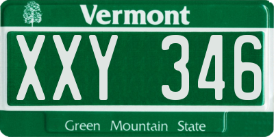 VT license plate XXY346