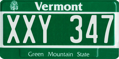 VT license plate XXY347