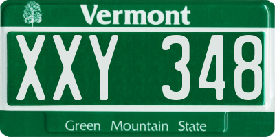 VT license plate XXY348