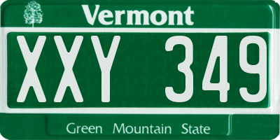 VT license plate XXY349