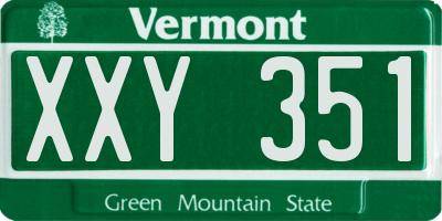 VT license plate XXY351