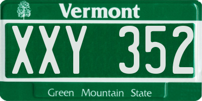 VT license plate XXY352
