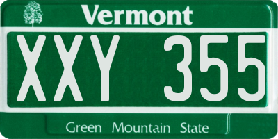 VT license plate XXY355