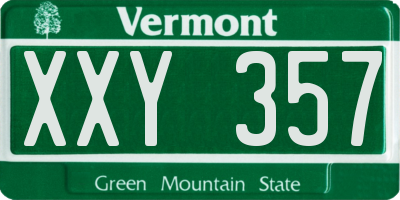 VT license plate XXY357