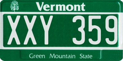 VT license plate XXY359