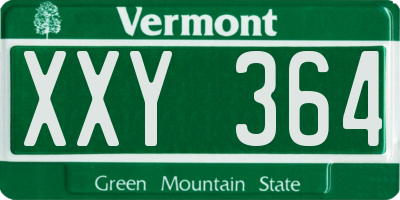 VT license plate XXY364
