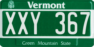 VT license plate XXY367