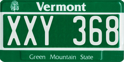 VT license plate XXY368