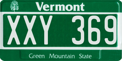 VT license plate XXY369