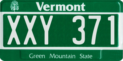VT license plate XXY371