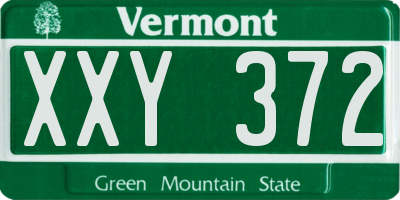 VT license plate XXY372