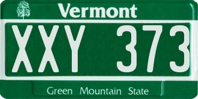 VT license plate XXY373