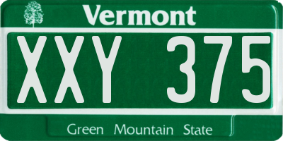 VT license plate XXY375