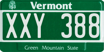 VT license plate XXY388