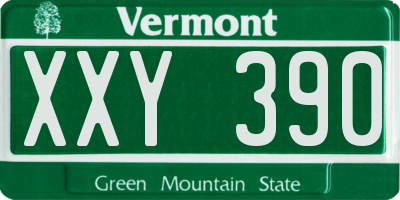 VT license plate XXY390