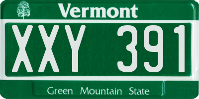 VT license plate XXY391