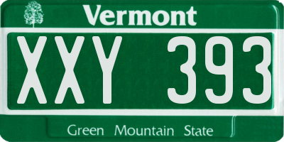 VT license plate XXY393
