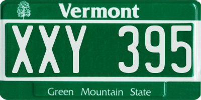 VT license plate XXY395
